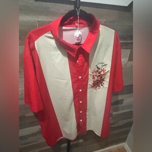 Red and Cream Men’s Shirt XXL
